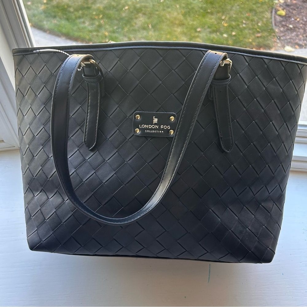 Large London fog tote bag/purse black NWOT great tote‎ shoulder bag